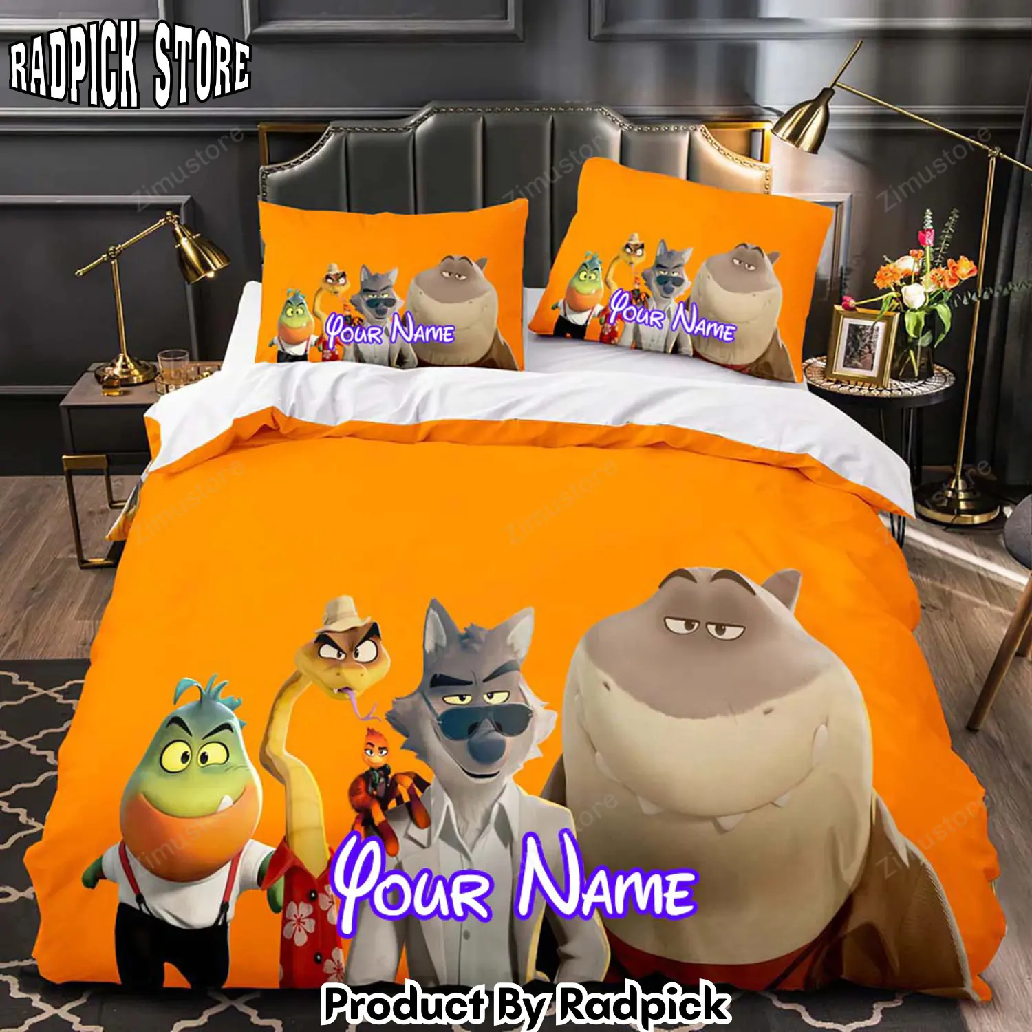 Radpick the bad guys personalized name bedding set cover4072 rp3271404